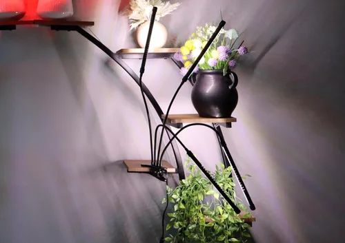 Luz de cultivo de plantas, espectro completo de 6000 K con LED rojos y blancos ajustables, atenuación de 10 niveles, lámpara de clip alimentada por