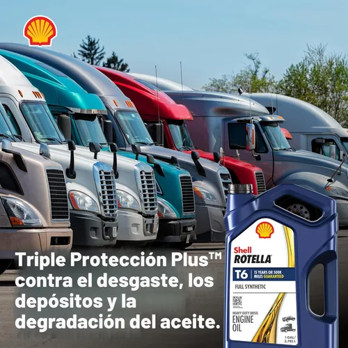 Miniatura 7 de Aceite de motor Shell Rotella T6 totalmente sintético 5W-40, 1 galón (paquete de 3)