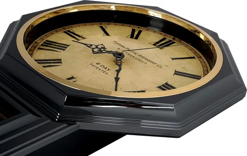 Miniatura 4 de JUSTIME Reloj de pared clásico vintage tradicional de estilo Schoolhouse, con péndulo y melodía Westminter cada hora, relojes de pared con melodía