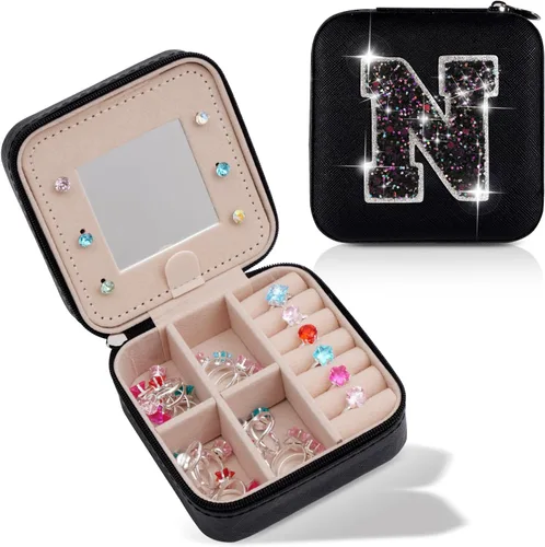 Miniatura 38 de Uygafly Joyero de viaje – Joyero personalizado para mujeres, pequeño organizador de joyas, bonitos organizadores de joyas y estética