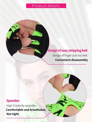 Miniatura 5 de Anser 7150694 Guantes cortos sin dedos para mujer, medio dedo, para interior, yoga, gimnasio, fisicoculturismo, entrenamiento, ciclismo al aire