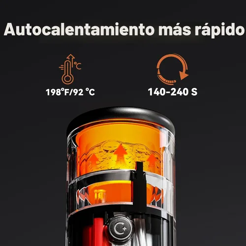 Miniatura 4 de Máquina de café espresso portátil CERA+ con autocalentamiento, hasta 8 tazas por carga y 20 bares, 3 * 4500mAh, CERApresso funciona con cápsulas NS