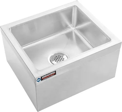 Miniatura 9 de DuraSteel Fregadero de fregona de acero inoxidable con drenaje de fregadero/colador - Certificado NSF - 24 pulgadas de ancho x 24 pulgadas de largo