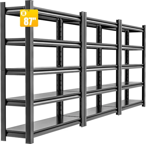 Miniatura 12 de Hzdbhd Estantería de garaje resistente, estantes de almacenamiento de metal de 72 pulgadas de alto, estantes ajustables de 5 niveles