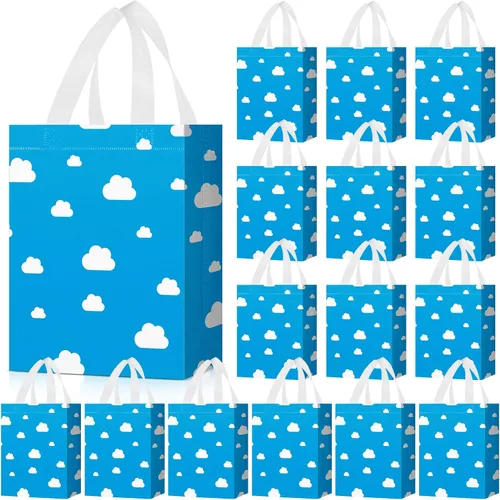 Miniatura 13 de Locmeo 24 bolsas de recuerdo de fiesta con asas reutilizables no tejidas para dulces, bolsas de regalo para niñas y niños, cumpleaños, baby shower