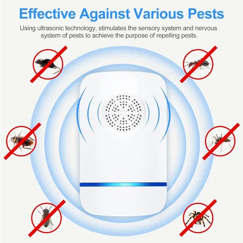 Miniatura 3 de Repelente ultrasónico de plagas, paquete de 6 unidades, repelente de plagas ultrasónico, enchufe ultrasónico para control de plagas para insectos