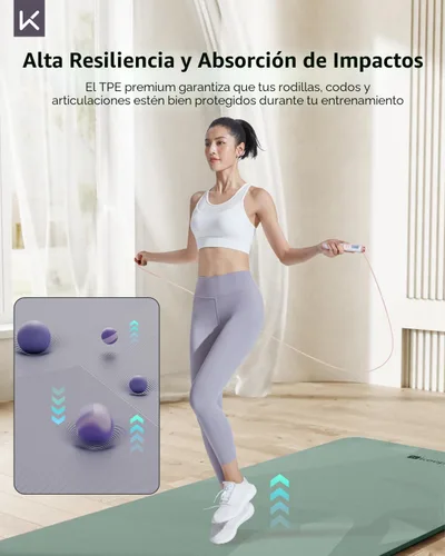 Miniatura 5 de KEEP Tapete de yoga, 32 pulgadas, extra ancho, para hombres y mujeres, 0.276 in de grosor, doble cara, antideslizante, ecológico, tapete de yoga