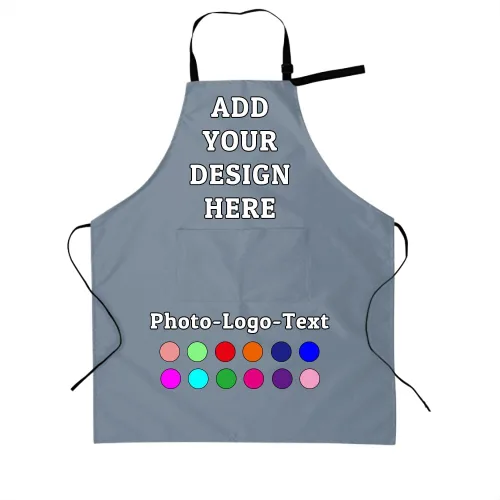Miniatura 16 de Delantal personalizado para adultos, delantales personalizados con bolsillos, añade tu logotipo y foto, delantal impermeable ajustable personalizado