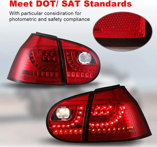 Miniatura 7 de ROXX Conjunto de luces traseras LED para Volkswagen Golf 5/GTI 2006, 2007, 2008, 2009, 2009, luces traseras de repuesto para Volkswagen Rabbit