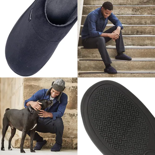 Miniatura 5 de Pantufla Isotoner con talón abierto, con espuma viscoelástica, suela interior y exterior, para hombre