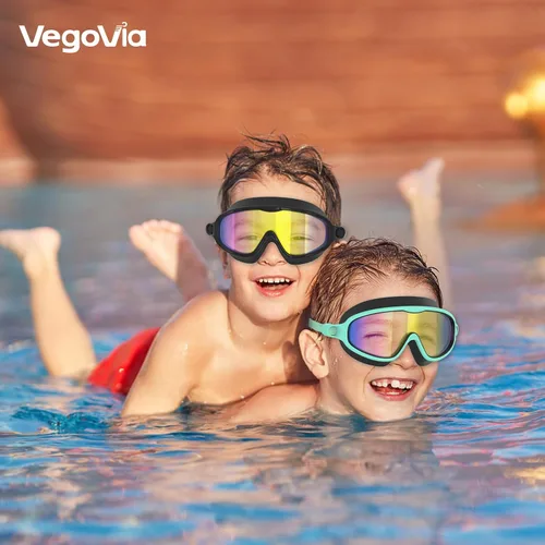 Miniatura 6 de VegoVia - Paquete de 2 gafas de natación para niños, gafas de natación antivaho con protección UV, de visión amplia, para niños de 3 a 15 años