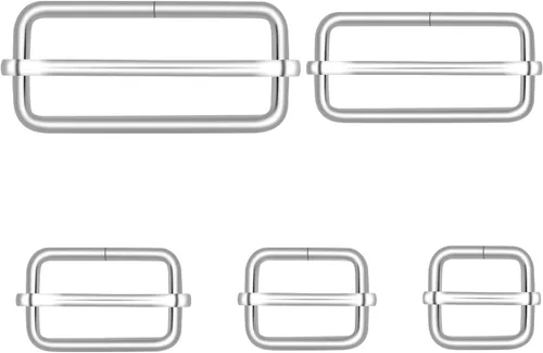 Miniatura 18 de CooBigo Paquete de 25 hebillas deslizantes ajustables de metal de 1 pulgada, ajustador rectangular Tri-Glide, deslizador de correa de tirantes