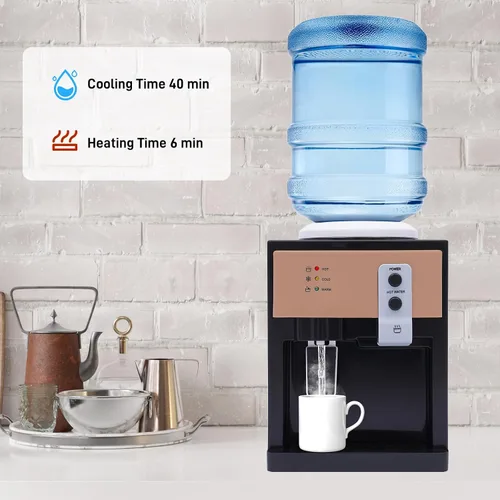 Miniatura 3 de Dispensador de enfriador de agua para encimera, 3 ajustes de temperatura, dispensador de agua caliente y fría, capacidad para botellas de 1.2 a 5