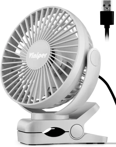 Miniatura 15 de Viniper Ventilador USB con clip de 6 pulgadas, ventilador de escritorio pequeño y portátil: rotación de 360°, ventilador de mesa de viento de 3