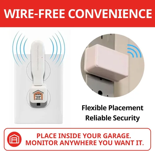 Miniatura 3 de Garage Door Minder® Paquete combinado de 2 puertas + 2 habitaciones. 100% inalámbrico. Sin Wi-Fi. Sistema de monitor y alerta en el hogar. Se