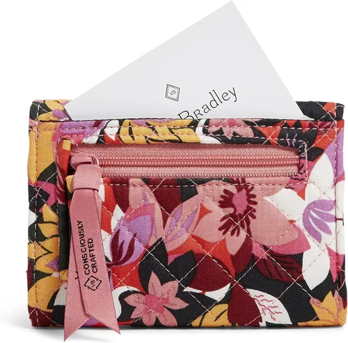 Miniatura 3 de Vera Bradley Cartera compacta Riley de algodón para mujer con protección RFID