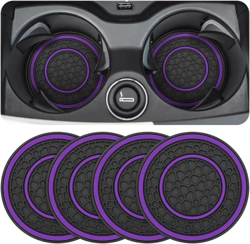 Miniatura 19 de Osilly Paquete de 2 posavasos de automóvil para portavasos de automóvil de 2.75 pulgadas, antideslizantes, antipolvo, universales, impermeables