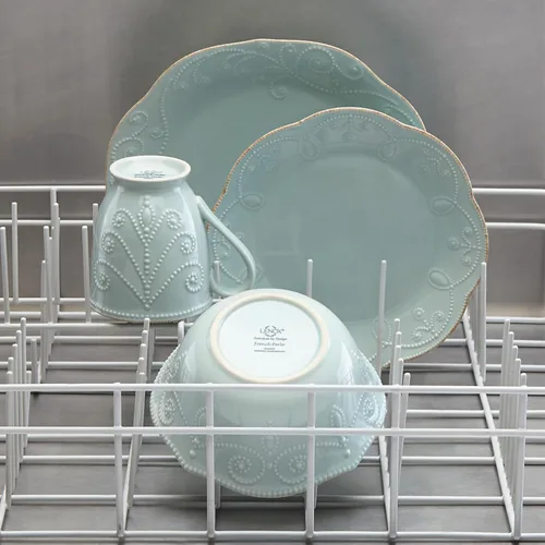 Miniatura 6 de Lenox French Perle - Juego de 4 lugares, azul hielo, 12 onzas