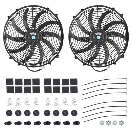 Miniatura 14 de Ventilador delgado de 10 pulgadas de empuje y tracción, ventilador eléctrico de enfriamiento para radiador universal de alto rendimiento, motor