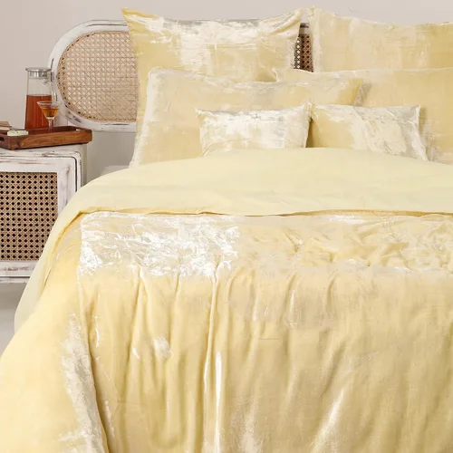 Miniatura 63 de Sophia-Art - Juego de 3 piezas de ropa de cama de terciopelo de rayón ultra lujo, funda de edredón boho de un solo color, funda de colcha