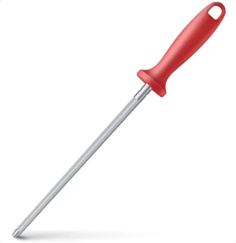Miniatura 21 de Varilla afiladora de cuchillos, acero al carbono de 13 pulgadas para cuchillos de cocina, barra de afilado magnetizada profesional con chapado