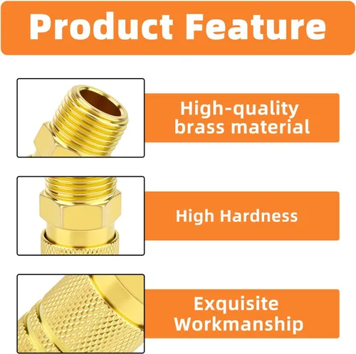 Miniatura 5 de GASHER 12PCS 1/2"MNPT Brass Industrial Coupler,1/4 Flow Quick Connect Air Coupler