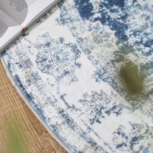 Miniatura 7 de jinchan Fiora - Alfombra lavable de área pequeña, alfombra de entrada floral de medio círculo de 2 x 3, tapete de media luna de pelo bajo, suave