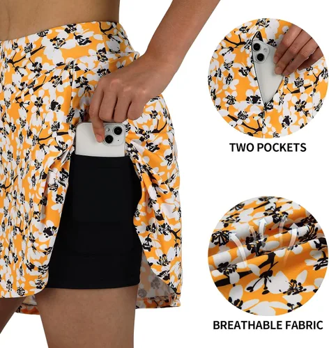 Miniatura 80 de ANIVIVO Faldas pantalón para mujer de 20 pulgadas de longitud a la rodilla, faldas deportivas de pickleball para tenis, golf y pickleball