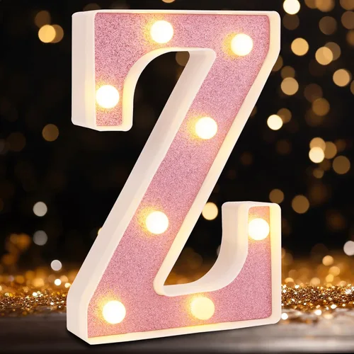 Miniatura 25 de Letras pequeñas de marquesina LED, letras iluminadas, letras LED de 8.58 pulgadas, letrero iluminado a pilas para mesa, fiesta, cumpleaños