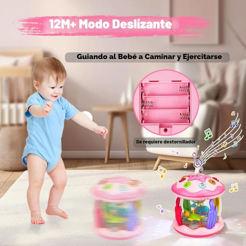 Miniatura 4 de Aboosam Juguetes para bebé niña de 6 a 12 meses: Bebés oceánico giratorio musical iluminado para el tiempo de la barriga Juguetes 0-6 3-6 meses