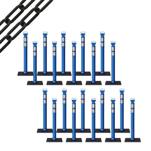 Miniatura 58 de Trafford Industrial - Juego de 20 postes de delineador de 45 pulgadas, collares reflectantes de 3 pulgadas, base de goma de 10 libras