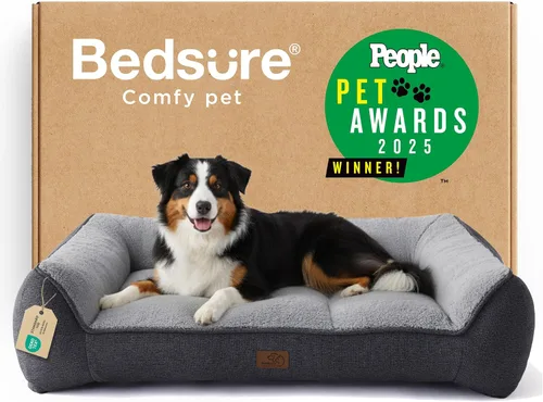 Miniatura 13 de Bedsure Cama ortopédica para perros de tamaño mediano, camas extra gruesas de apoyo para perros medianos con funda impermeable lavable, cómodo sofá