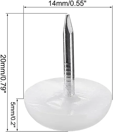 Miniatura 2 de uxcell Pies de muebles Uñas de plástico Glide Uñas Silla Patas de Mesa Protector Pad 0.551 in Dia Blanco 40pcs