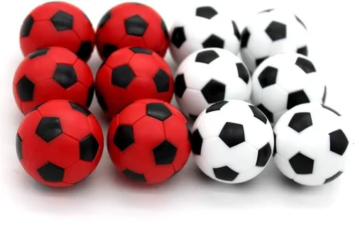 Juego de 12 pelotas de futbolín de foosball, pelotas de fútbol de mesa, color rojo y negro, 1.41 pulgadas (1.417 in), color blanco, tamaño