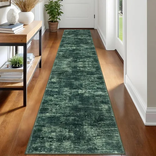 Miniatura 60 de IOHOUZE Alfombra pequeña abstracta de 2 x 3 pies, alfombra de entrada lavable para entrada interior, alfombras con respaldo de goma, alfombra gris
