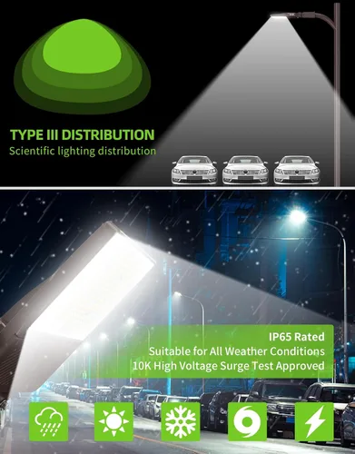 Miniatura 2 de Luz de estacionamiento LED de 480 V 150 W ETL Listado comercial 22500LM LED Shoebox Pole Luces de inundación 5000K IP65 Área al aire libre