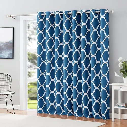 Miniatura 56 de Melodieux - Cortina opaca con aislamiento térmico y ojales, de estilo marroquí, 100 x 84 pulgadas, color gris (1 panel)