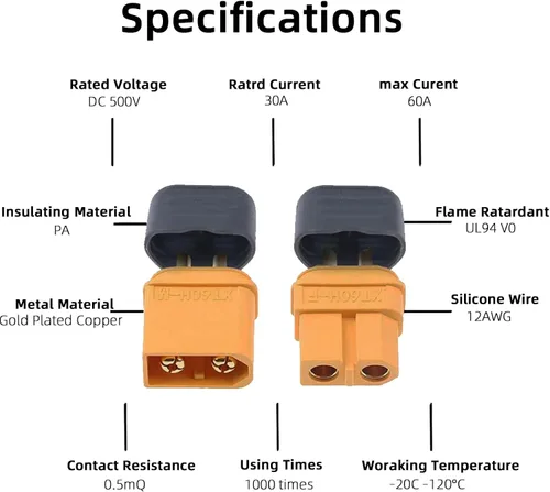 Miniatura 3 de 10 pares XT60H (XT60 Uograde) macho hembra bala conectores para RC Lipo batería RC Drone Accesorios de avión XT60 Conectores Enchufes