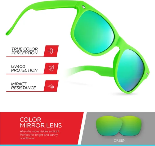 Miniatura 211 de Retro Rewind Lentes de sol para niños y niñas de 3 a 12 años, inastillables, UV400, lentes de sol para niños pequeños