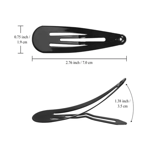 Miniatura 5 de Funtopia - 40 pinzas para el cabello a presión para mujeres y niñas, 40 unidades de 2.8 in / 2.8 pulgadas de largo, pinzas de metal antideslizantes