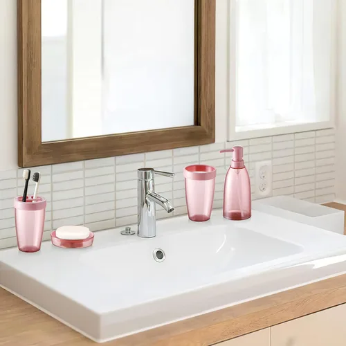 Miniatura 2 de iMucci Juego de accesorios de baño de 5 piezas, juego de baño de mar, soporte para cepillos de dientes, taza para cepillos de dientes, dispensador