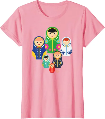 Miniatura 11 de Matryoshka Russian Nesting Dolls, Rusia - Camiseta de regalo, Azul / Patchwork, S
