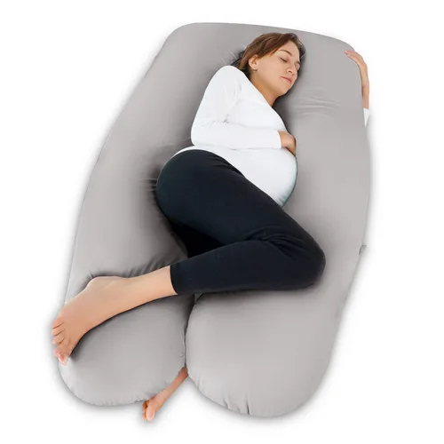 Miniatura 29 de Meiz - Almohada de embarazo, almohadas refrescantes de embarazo para dormir, almohada de embarazo de cuerpo completo con funda reversible de jersey