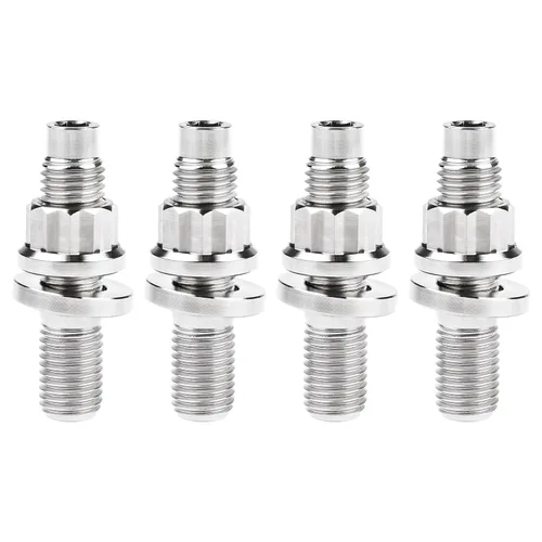 Miniatura 8 de Tornillo de titanio M8 M10x45 54 55 2.559 in paso 1.25 Kit de pernos de escape automotriz Kit tornillos, tuercas y arandelas Kit de 4 piezas