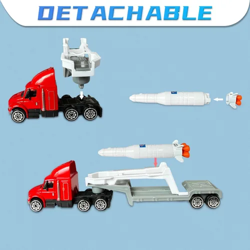 Miniatura 5 de OTONOPI Juego de juguetes de cohete espacial para niños de 3 a 9 años, 15 juguetes aeroespaciales STEM fundidos a presión con 3 cohetes, 2