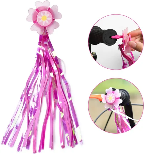 Miniatura 7 de Bocina de bicicleta para niños, campana de bicicleta para niños con 2 asas de bicicleta, accesorios de bicicleta para niñas o niños (rosa)