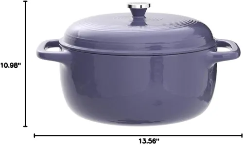 Miniatura 9 de Lodge - Horno holandés esmaltado, 6 cuartos de galón, color lila Lila de 6 cuartos de galón
