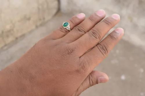 Miniatura 4 de Avicrafts Anillo de plata de ley 925 con piedra de ónix verde, para mujer, hecho a mano, joyería de Navidad, regalo para ella