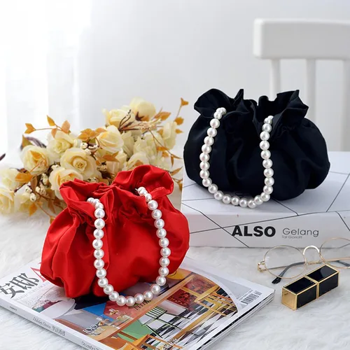 Miniatura 6 de LAKSMI Mini bolso de cubo con cadena de perlas