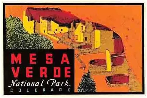 Mesa Verde National Park Colorado Vintage Decal Sticker Souvenir